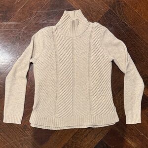 Vince Cream Cable Knit Turtleneck Sweater
